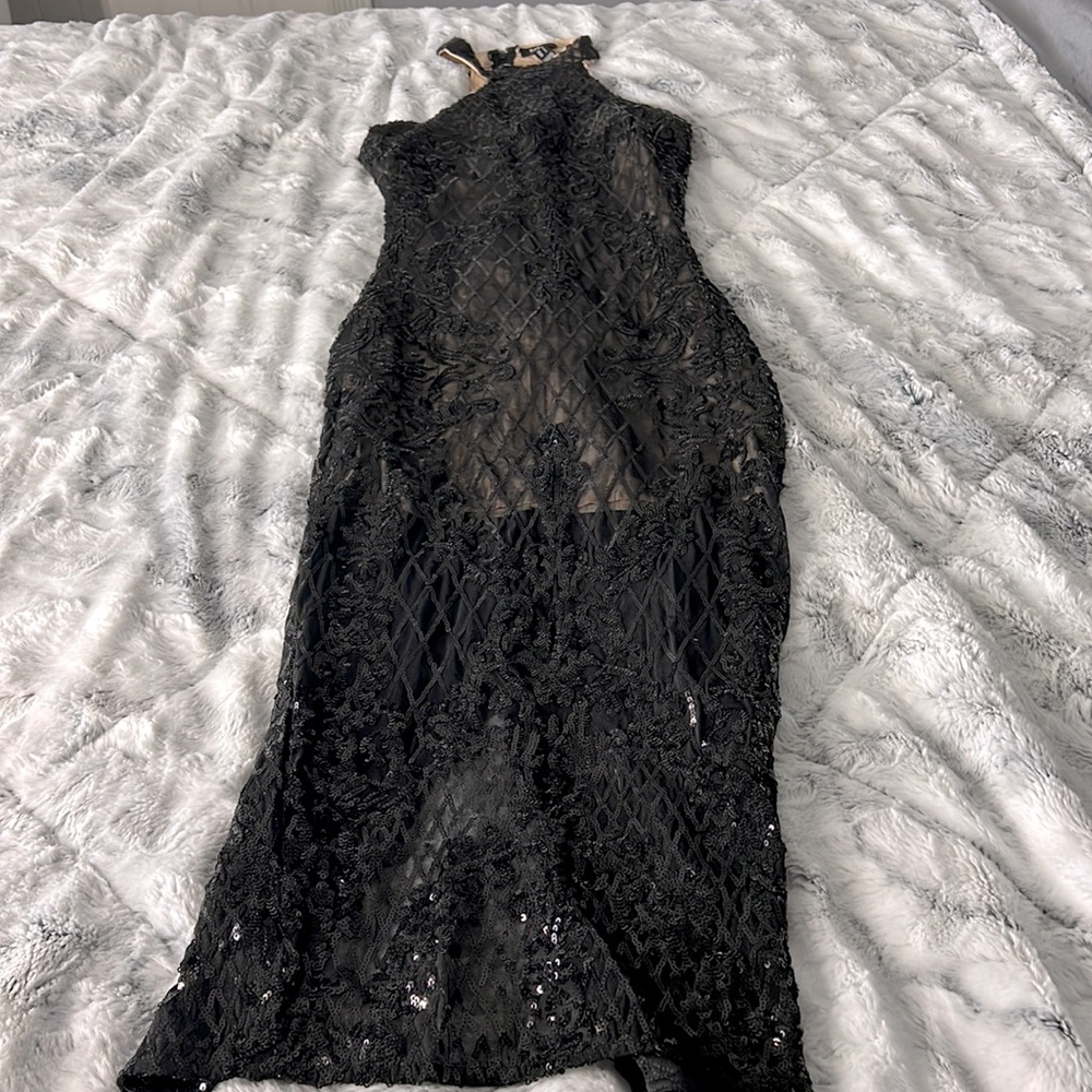 Privy Dresses | Privy Black and Tan Lace  Dress | Color: Black/Tan | Size: S